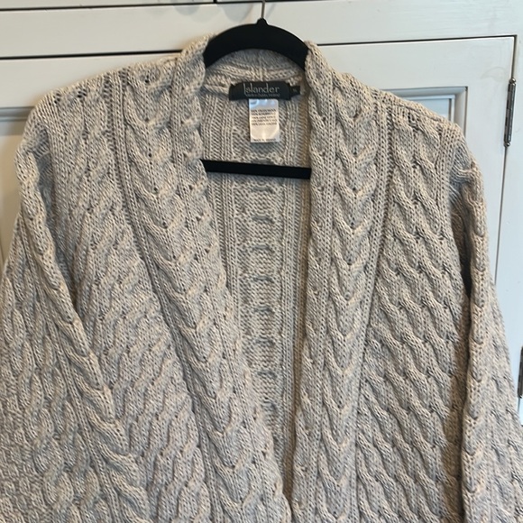 Islander merino Wool Open Front Sweater Cardigan - Picture 3 of 6